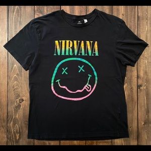 H&M Nirvana Black T-shirt - Size Large
